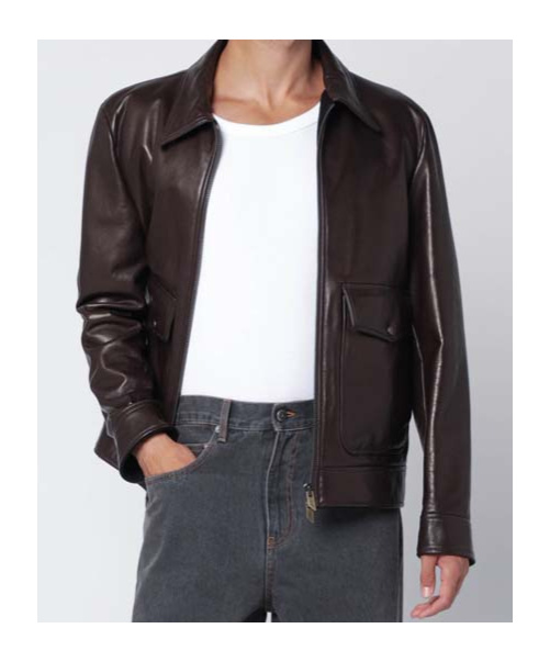 Salvatore Santoro Long-sleeved Zip-up Leather Jacket In Brown