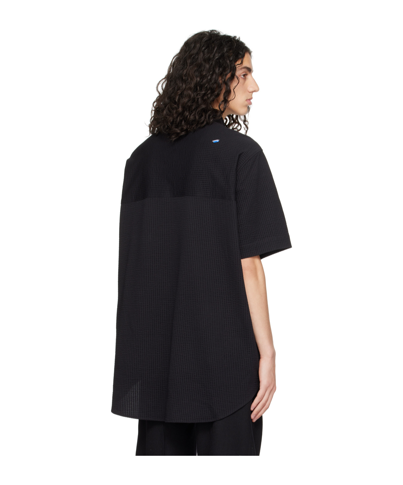 Ader Error Lapel Short-sleeved Shirt In Black