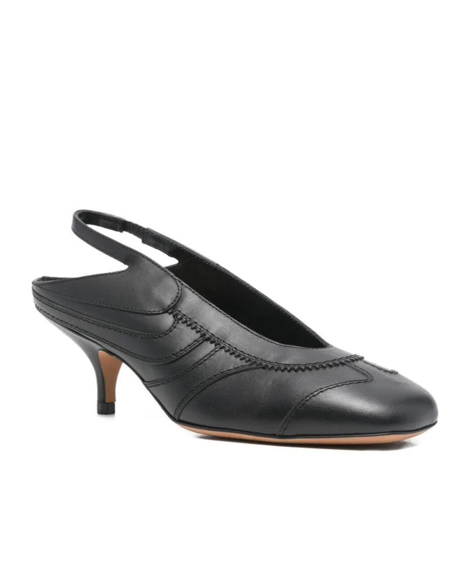 Dries Van Noten Slingback Pumps With Pointed Toe And Kitten Heel In Black