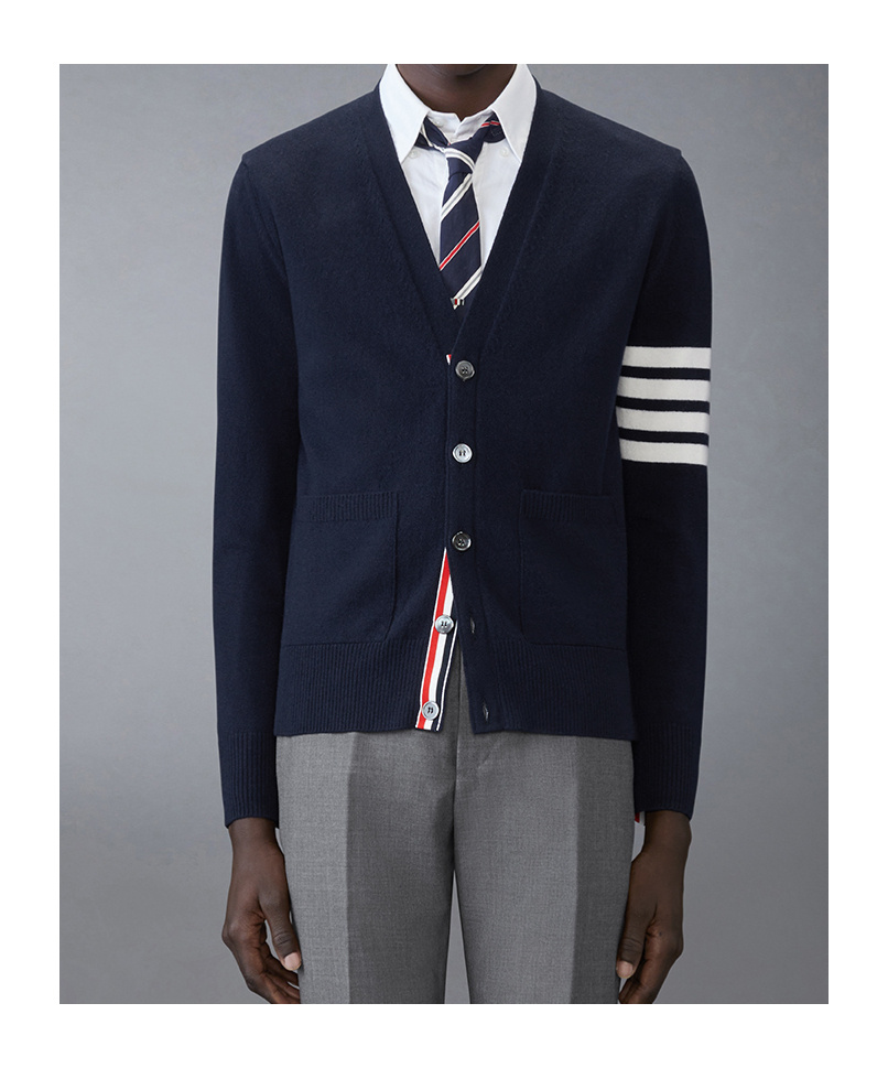 Thom Browne 4-bar Virgin-wool Cardigan In Black