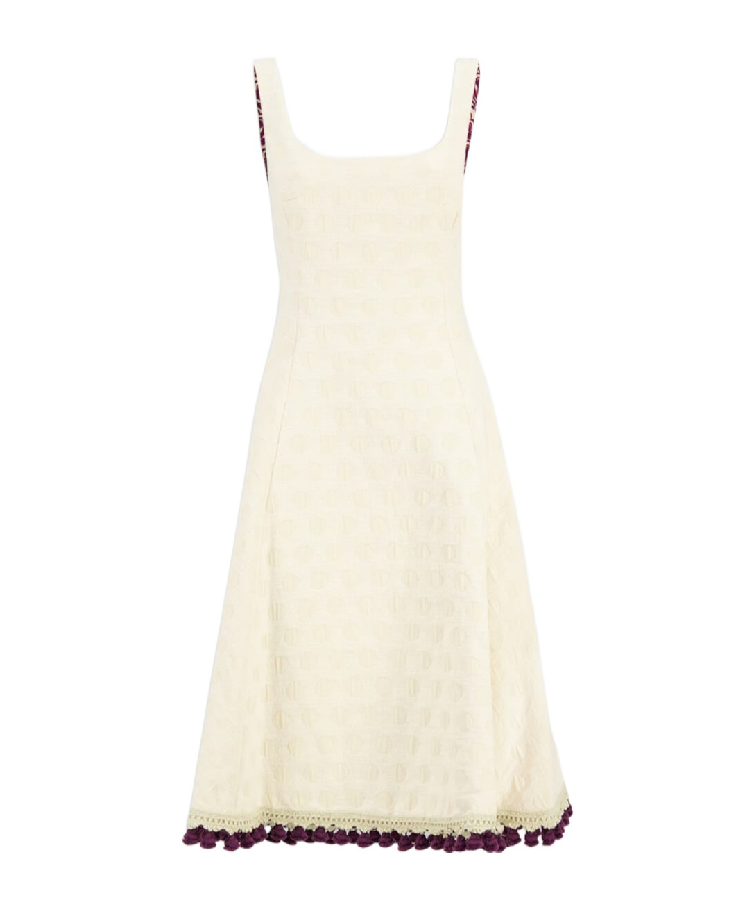 La Doublej Sophia Embroidered Flared Dress In White