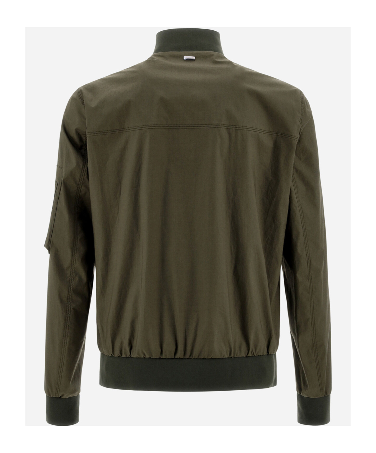 Herno Bomber Jacket In Light Cotton Stretch In Brown