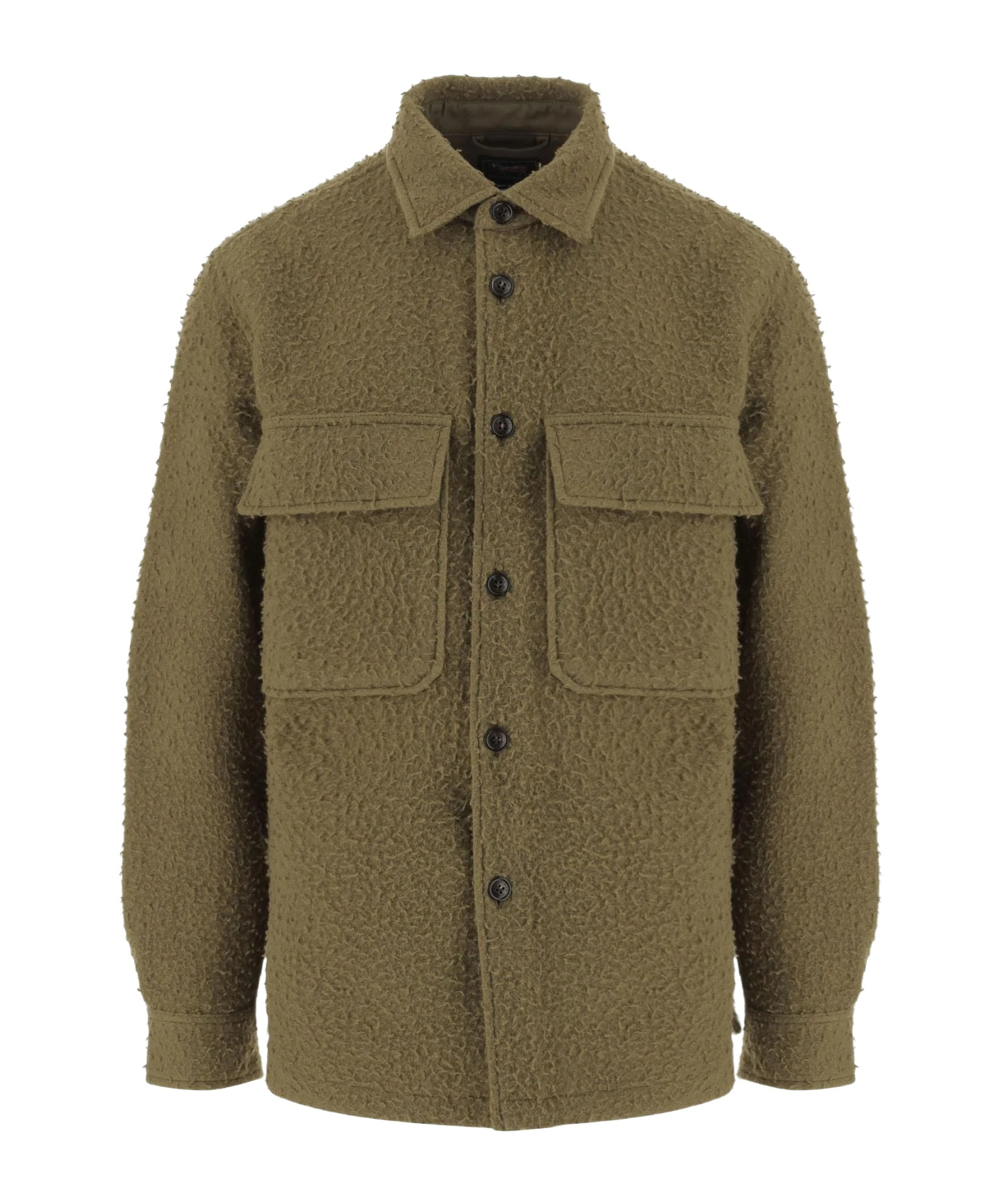 Woolrich Wool Blend Overshirt In Green