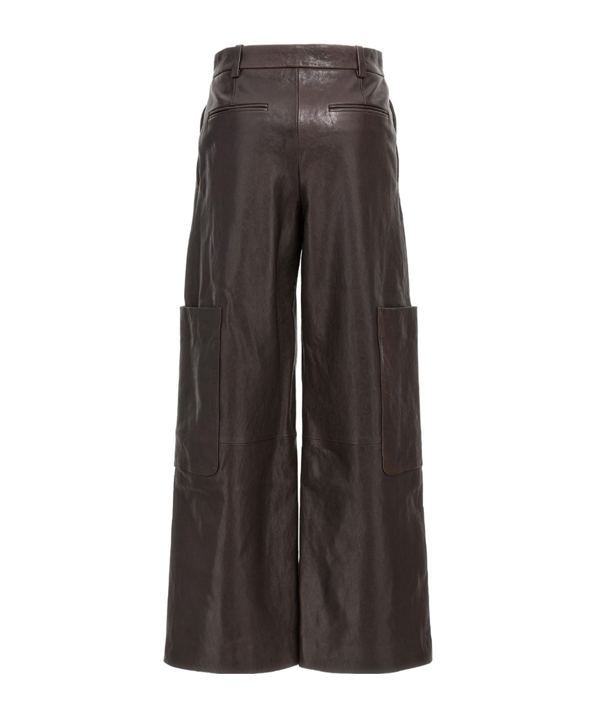 Khaite Wide Leg Cargo Trousers With Multiple Pockets In Black