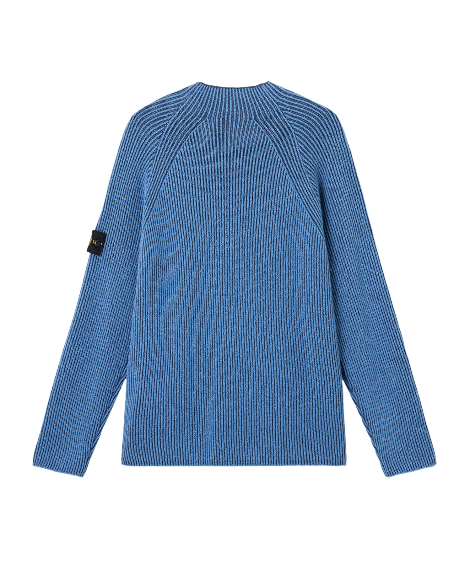 Stone Island Ribbed Texture Sweater With Crew Neckline In Blue