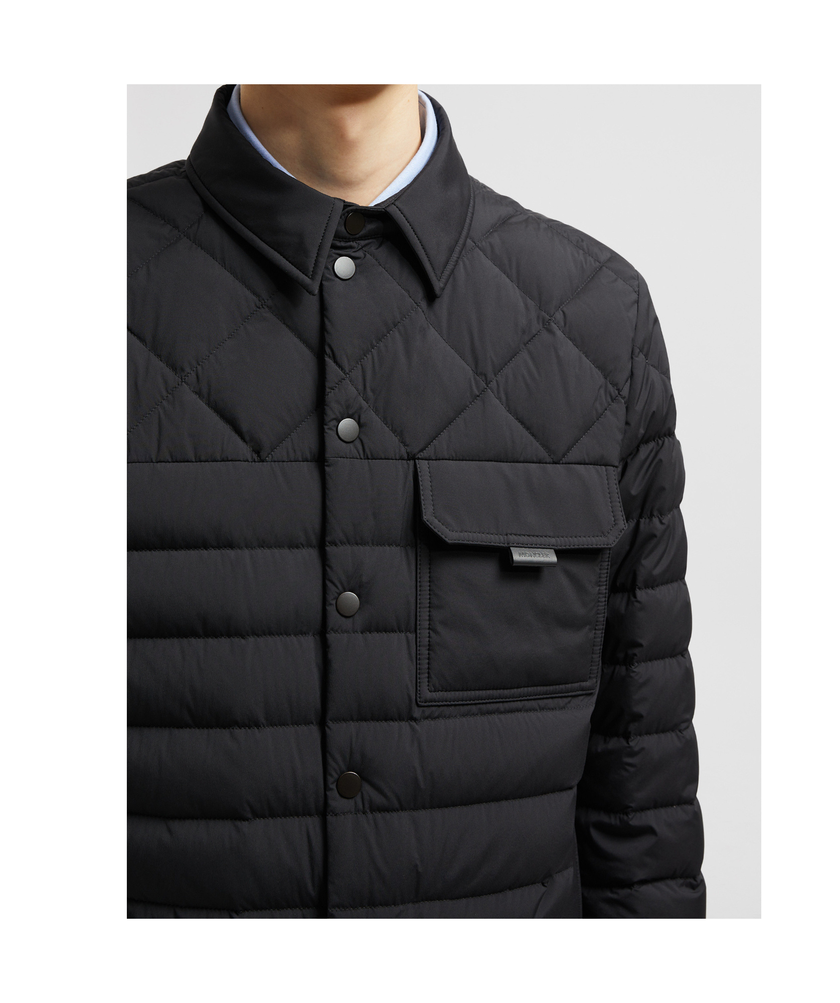 Moncler Iseran Down Shirt Jacket, Men, Black, Size: 4 In Black
