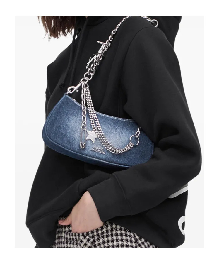 Marc Jacobs Shoulder Bag Star Studs Chain Strap In Blue