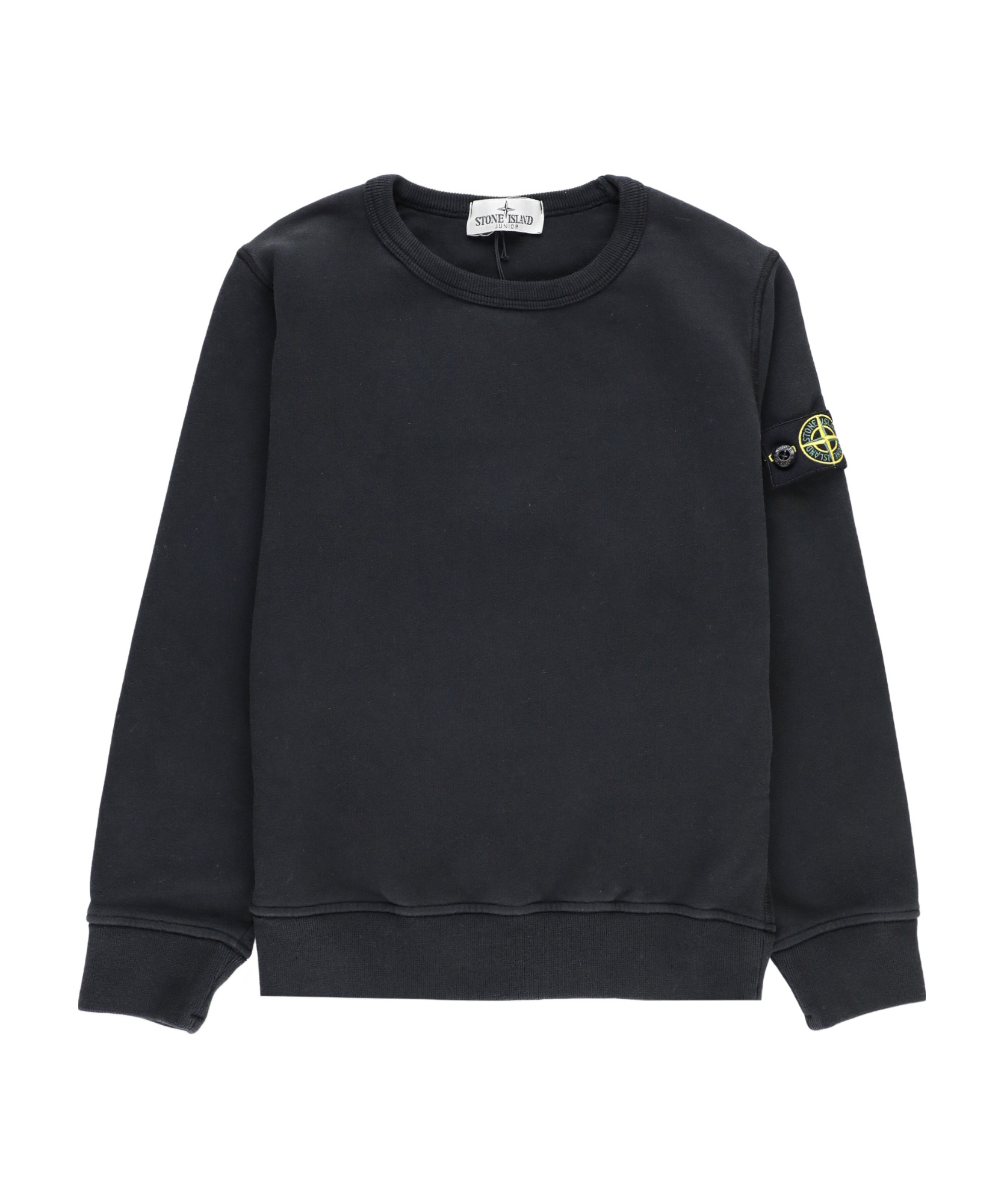 Stone Island Compass-motif Cotton Sweatshirt In Black