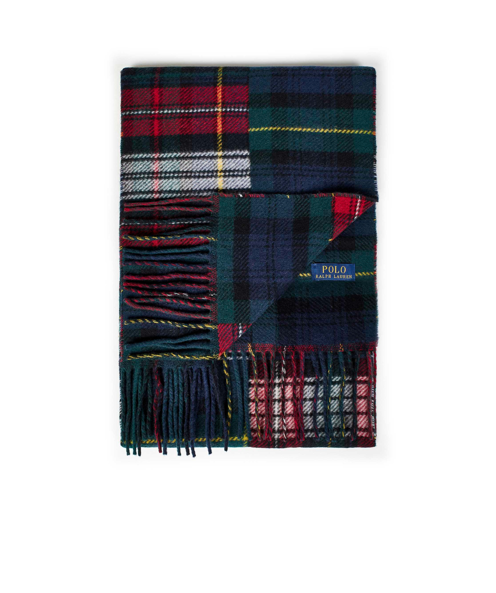 Polo Ralph Lauren Patchwork Scarf In Black