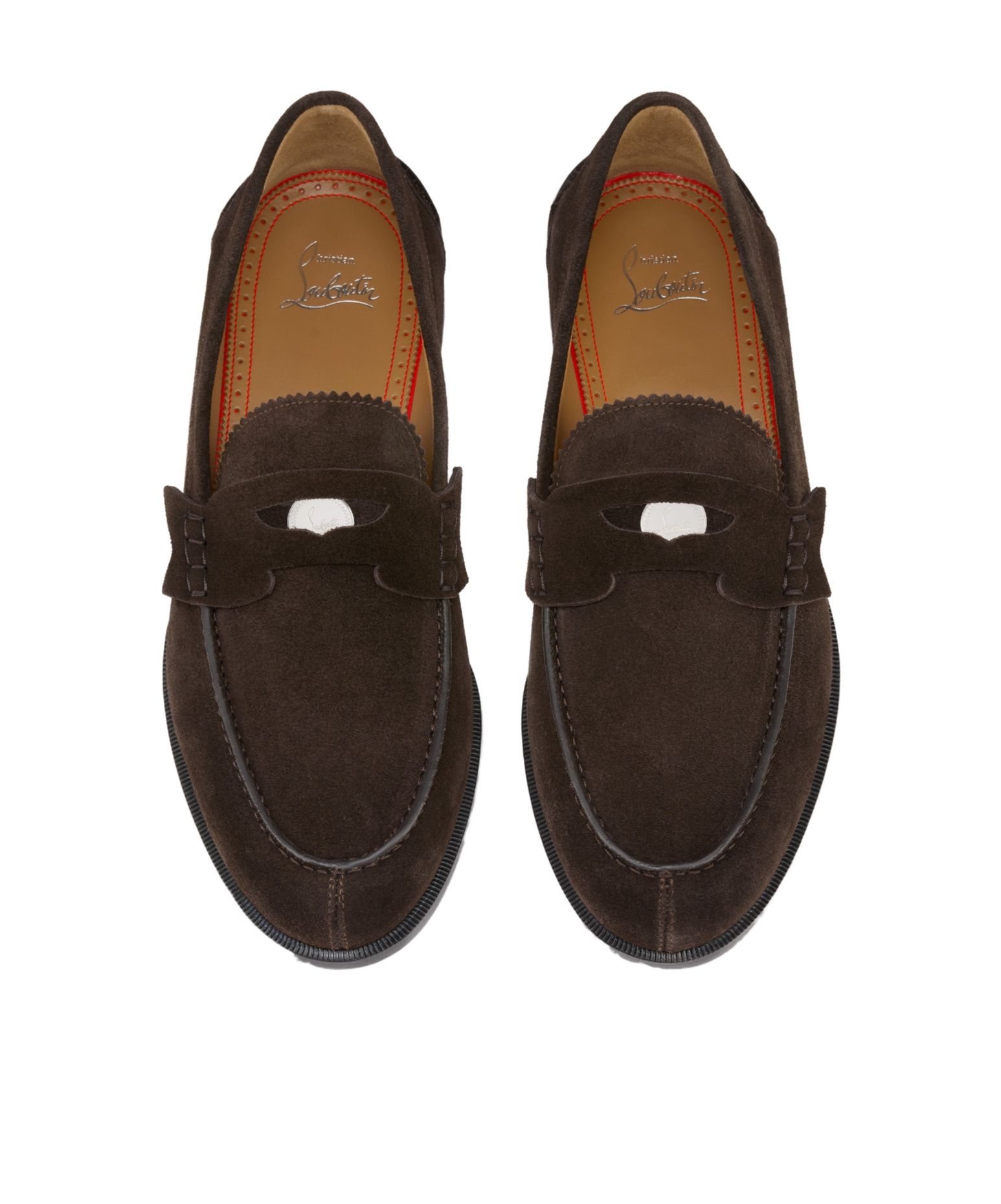 Christian Louboutin Men Penny Loafers In Calfskin In Brown
