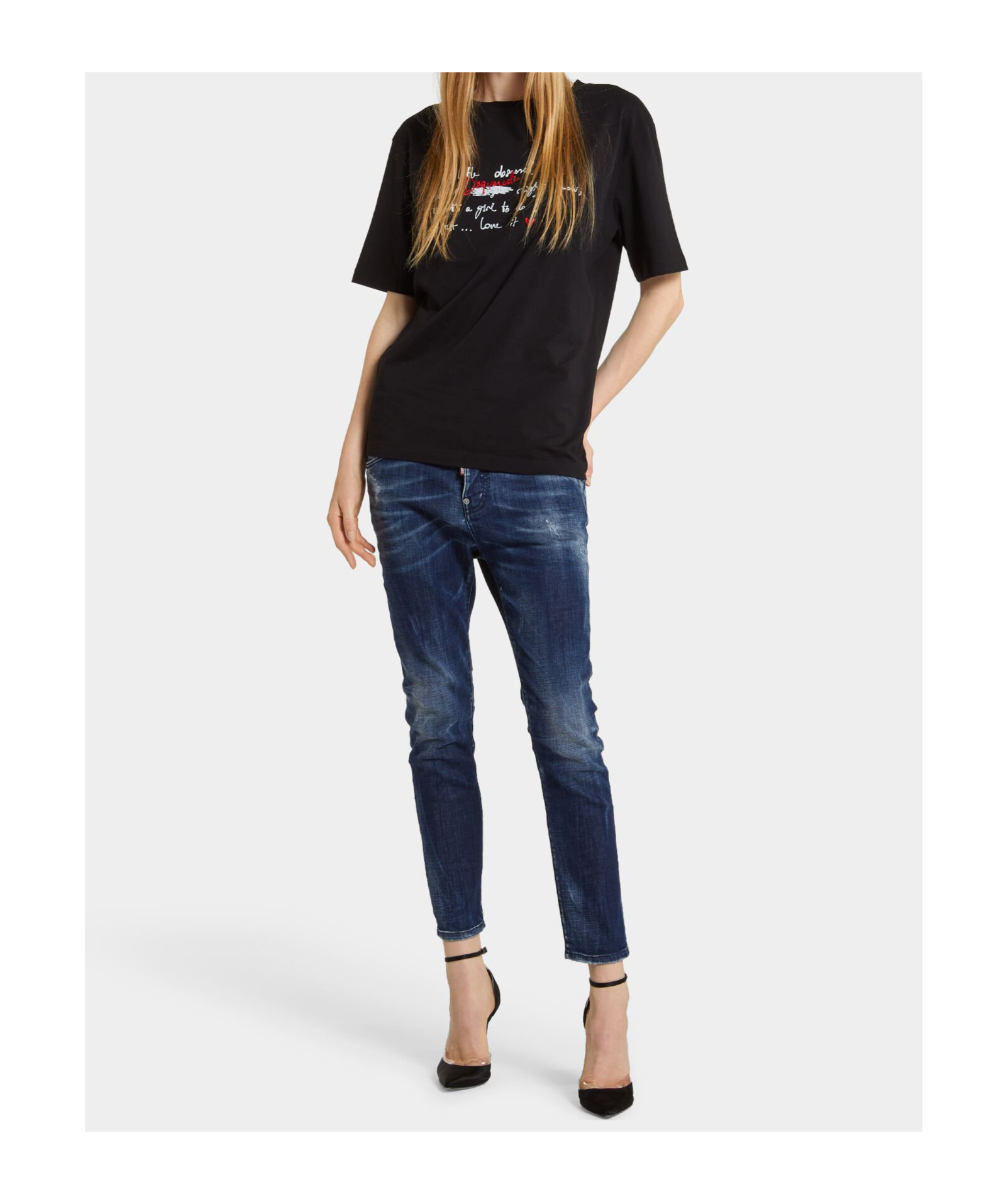 Shop Dsquared2 Jennifer Mid-rise Jeans In Blue