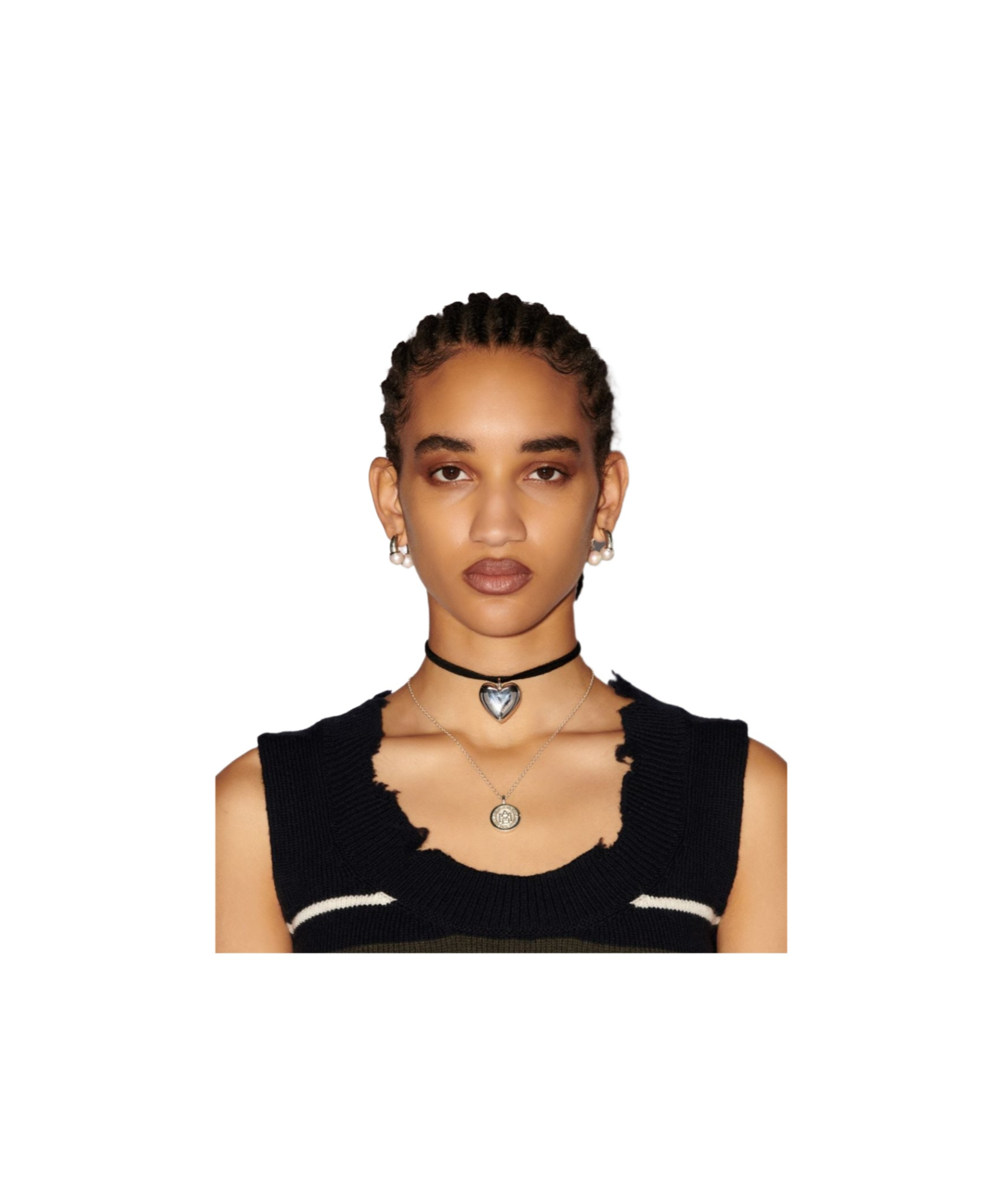 Ambush Team League Silver Necklace In White