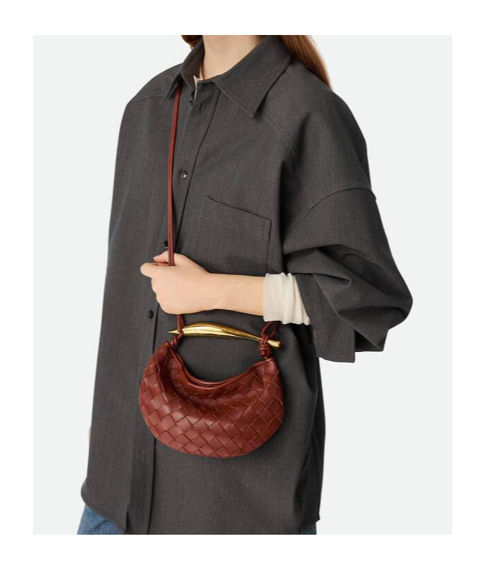 Bottega Veneta Baby Leather Sardine Cross-body Bag In Brown