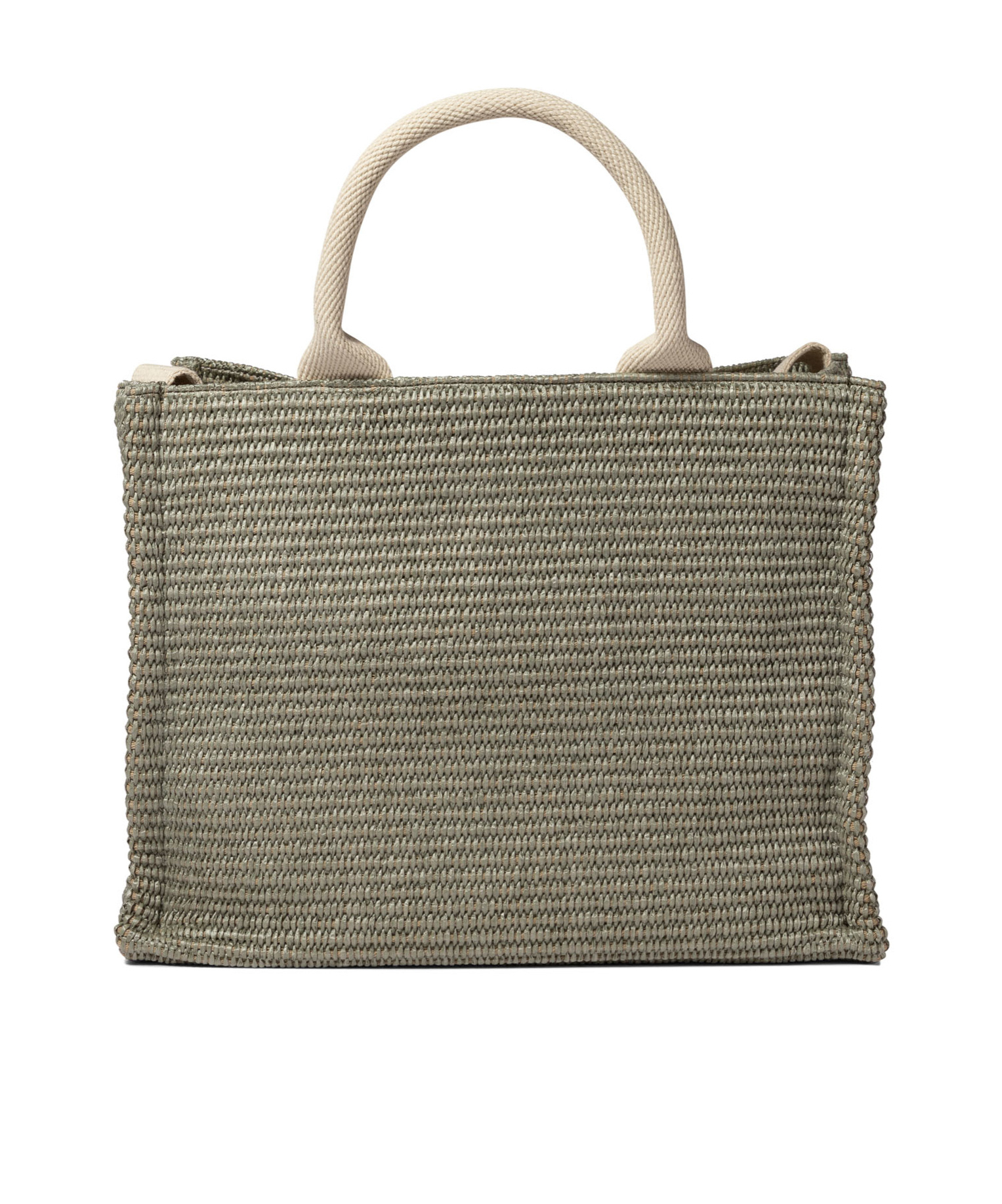 Shop Marni Green Raffia-effect Small Tote Bag