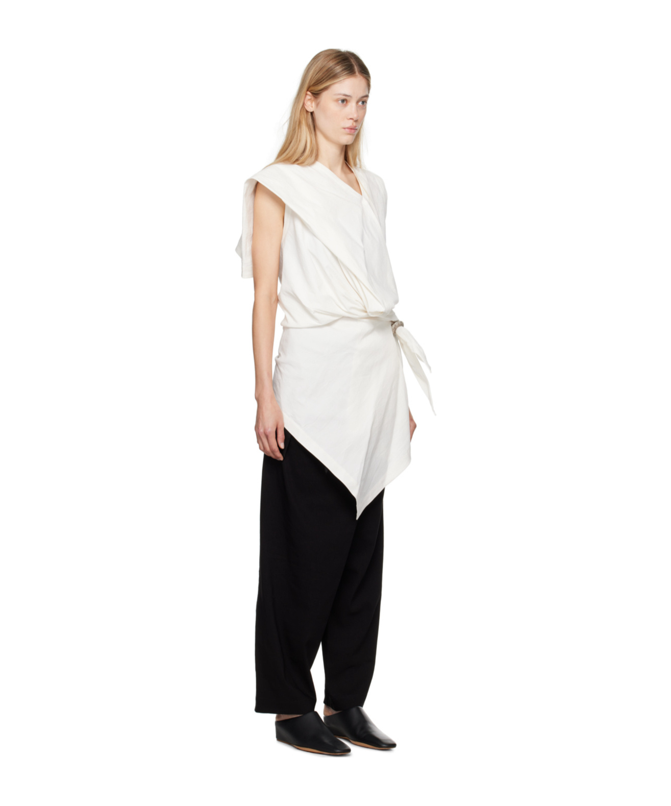 Issey Miyake Enclothe Blouse In White