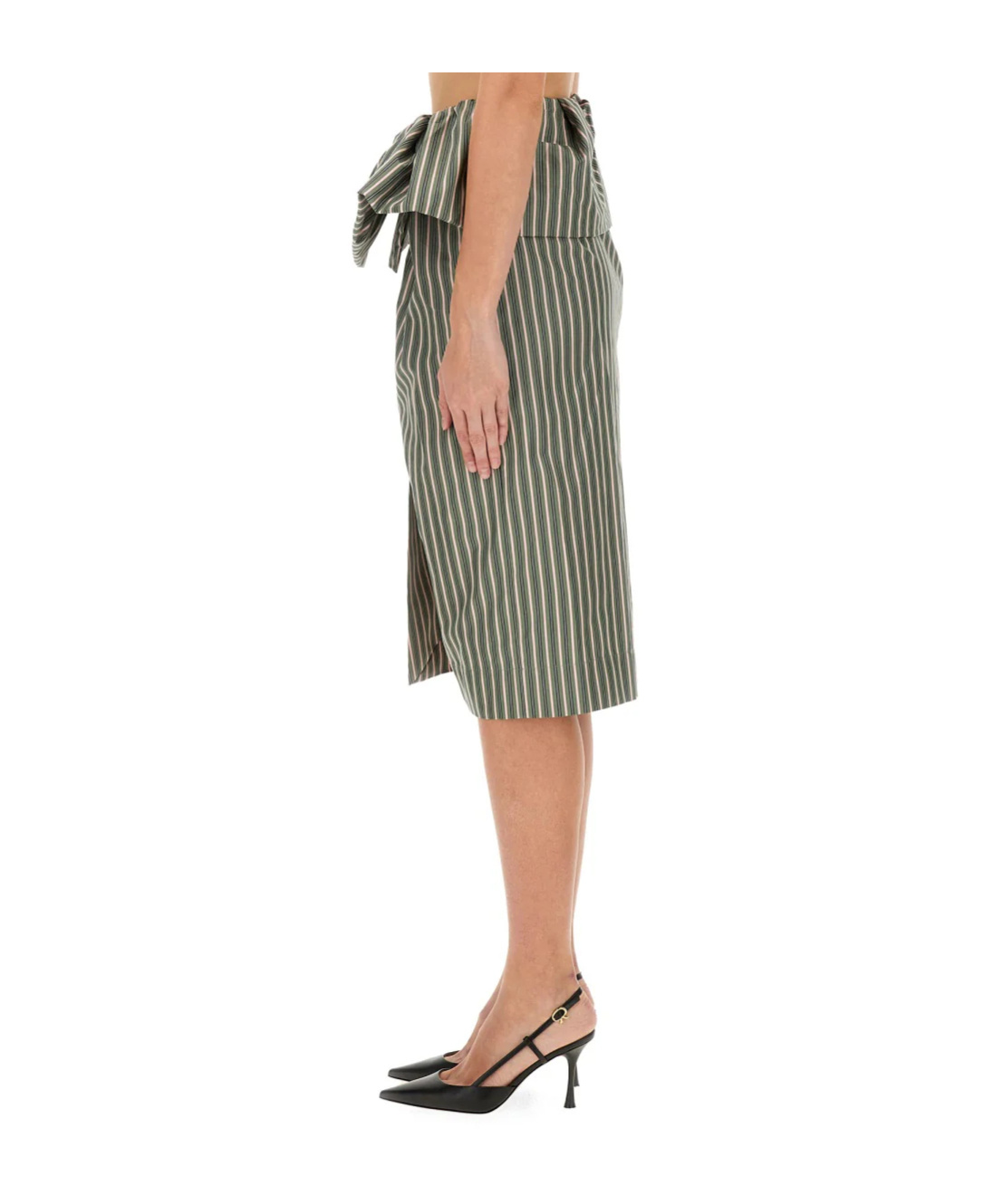 Dries Van Noten Striped Midi Skirt In Multi