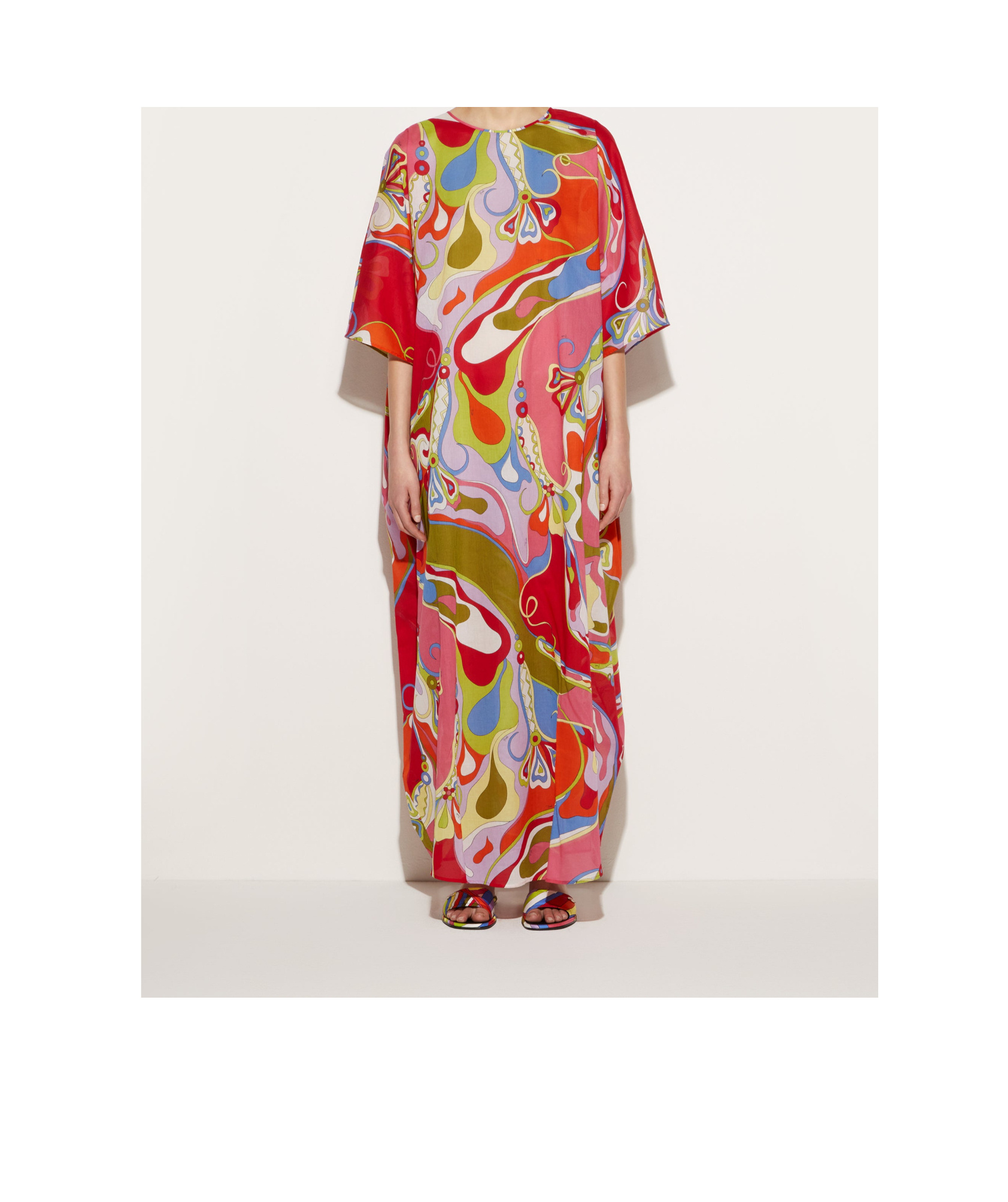 Pucci Orchidee-print Kaftan In Multicolor