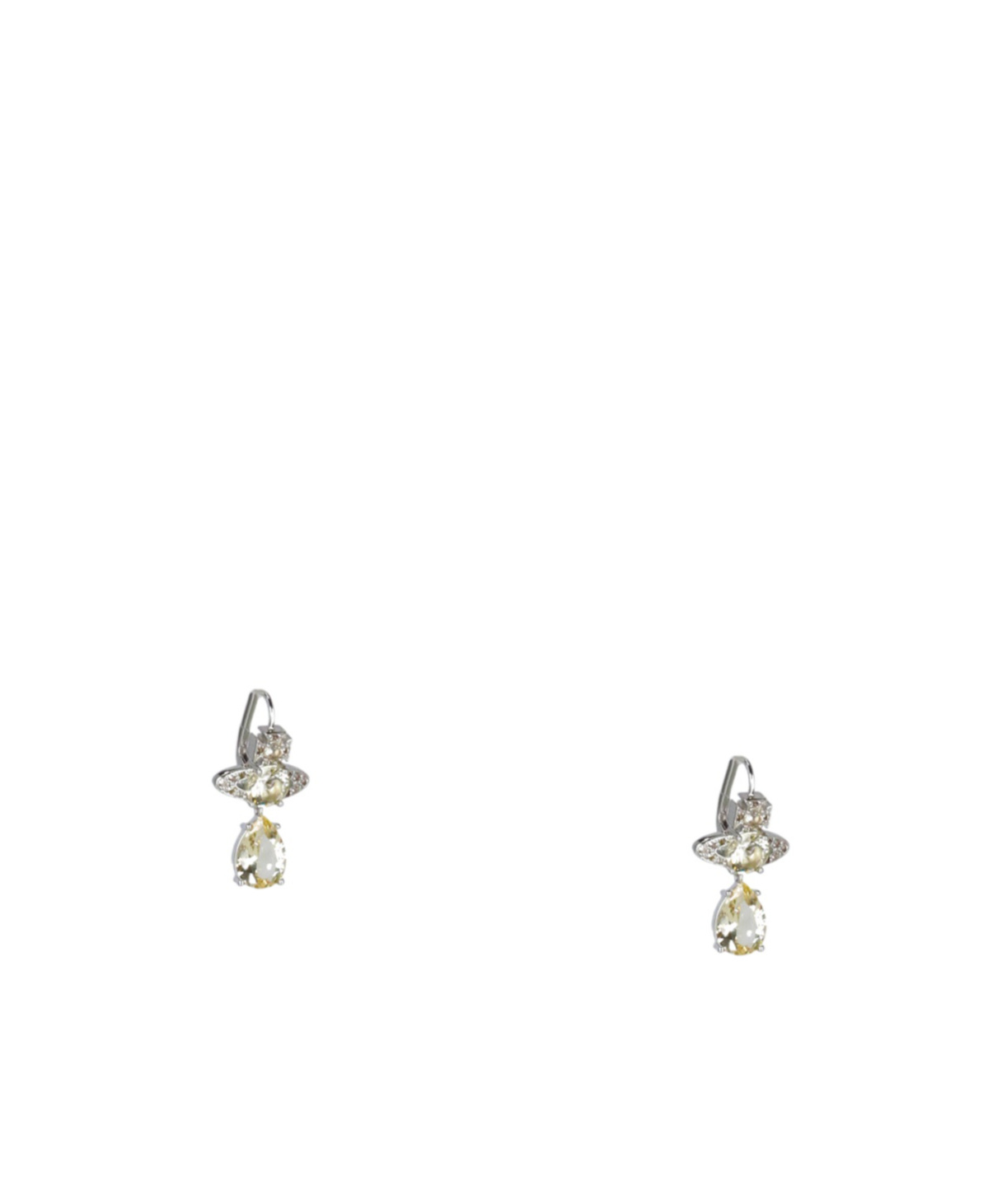 Vivienne Westwood Brass Teardrop Gemstone Drop Earrings In Metallic