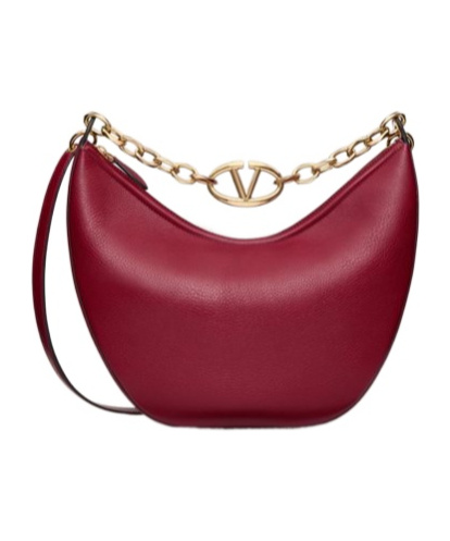 Valentino Vlogo Moon Shoulder Bag In Red
