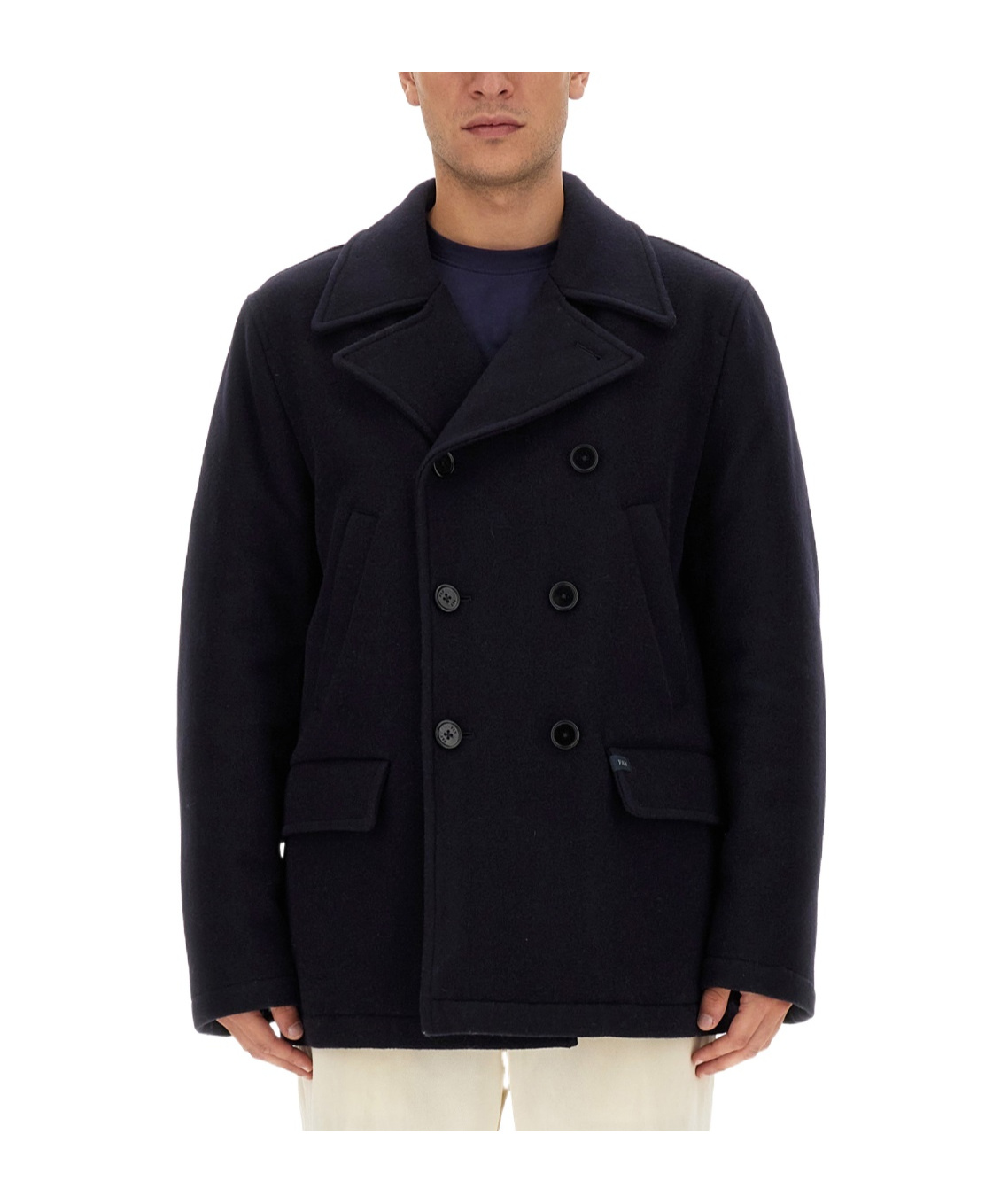 Fay Wool Coat In Black