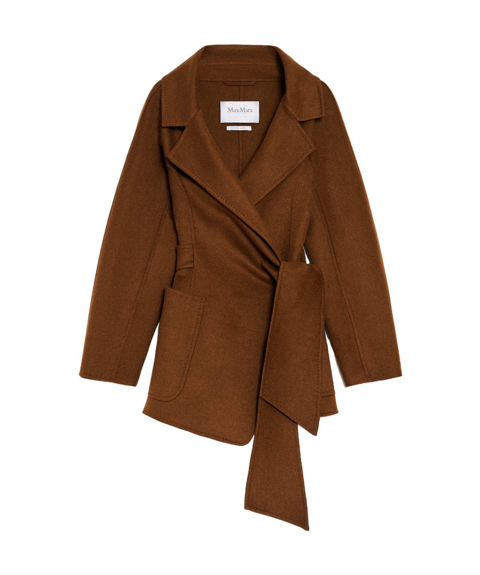 Max Mara Holly Wool Short Coat In Brown