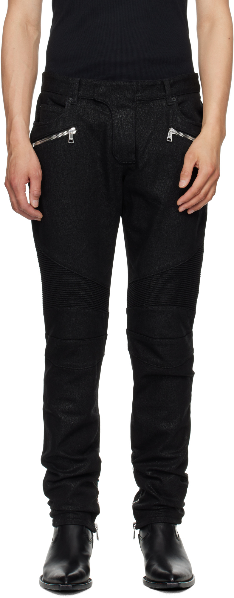 Balmain Cotton Slim-fit Jeans In Black