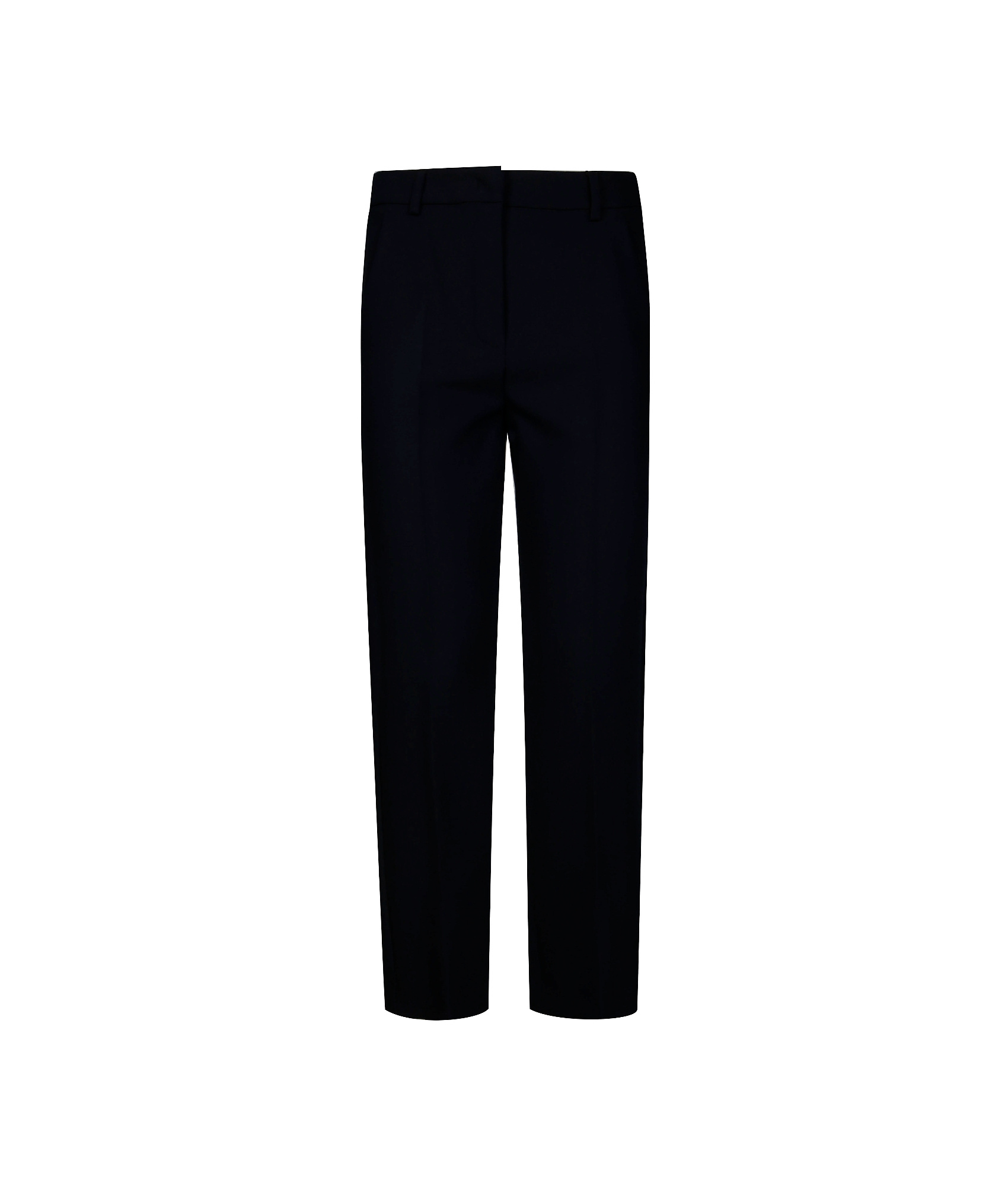 Weekend Max Mara Straight-leg Trousers With Ruffled Accents And Pockets In Black