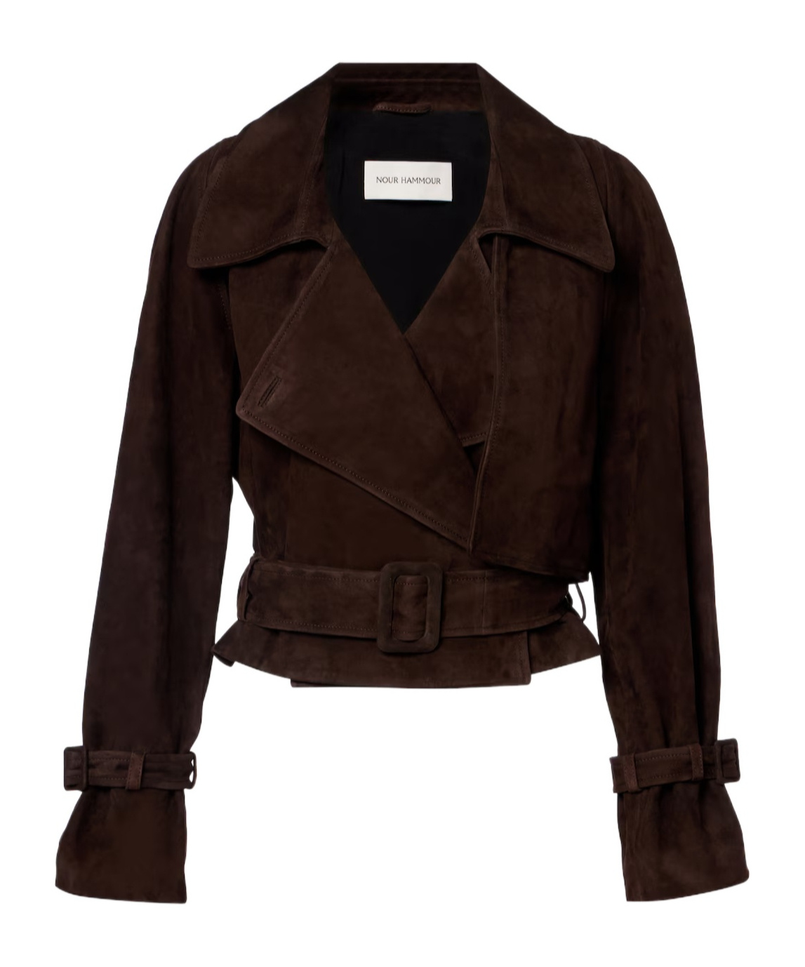Nour Hammour Long-sleeved Short Jacket In Brown