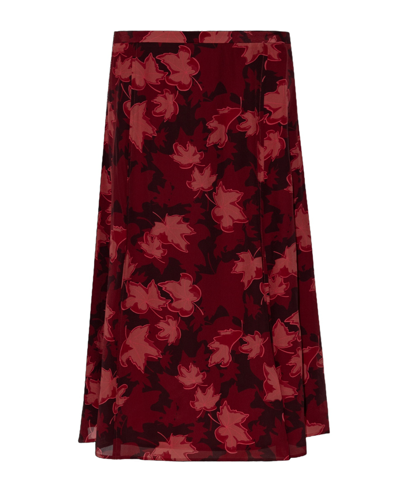 Shop Maison Kitsuné Lip Detail Fluid Skirt In Red