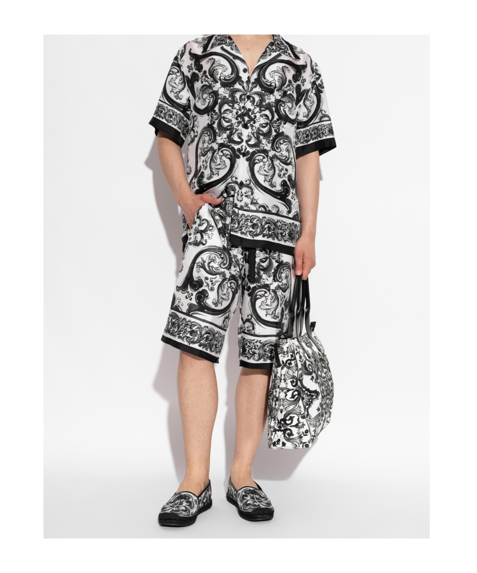 Dolce & Gabbana Majolica-print Espadrilles In Black