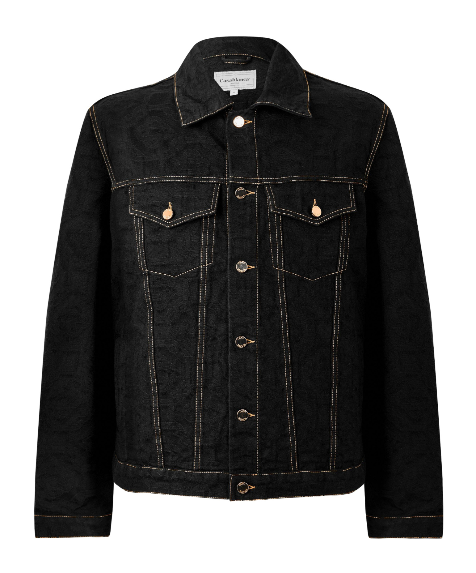 Casablanca Collared Denim Jacket In Black
