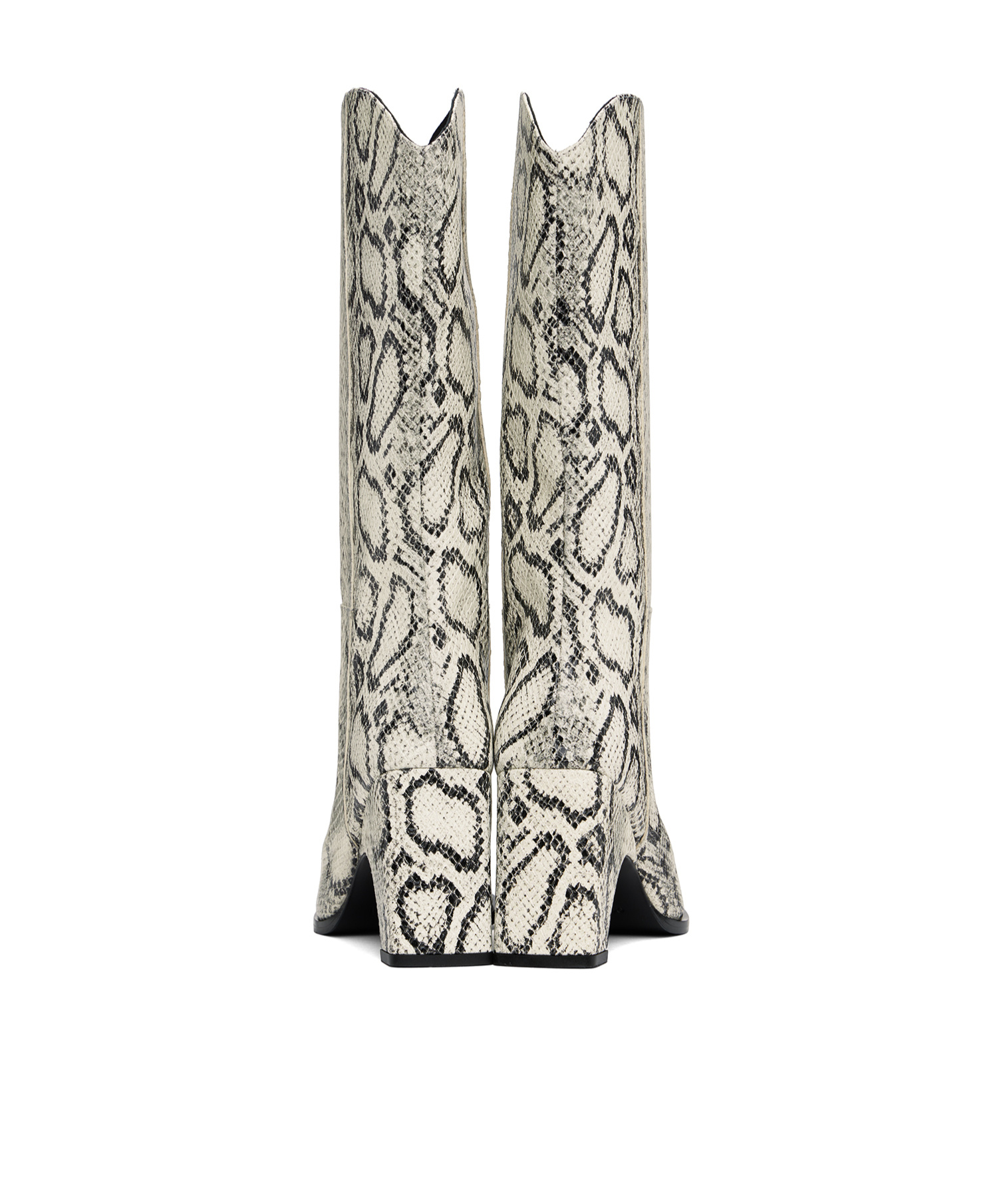 Coperni Snake Print Bridge Cowboy Boots White/grey In White