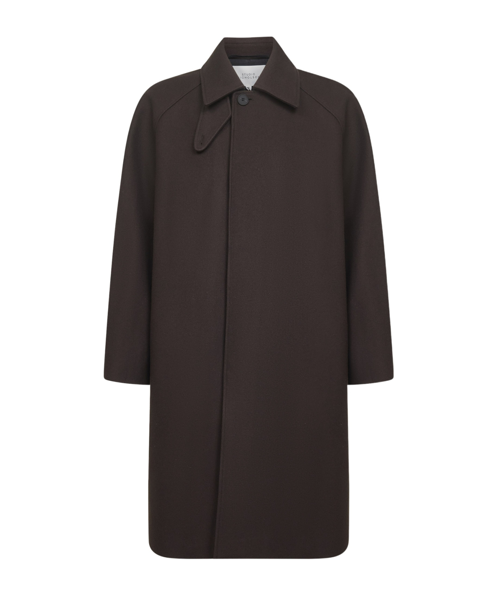 Studio Nicholson Wool Coat With Raglan Sleeves And Pockets In Brown