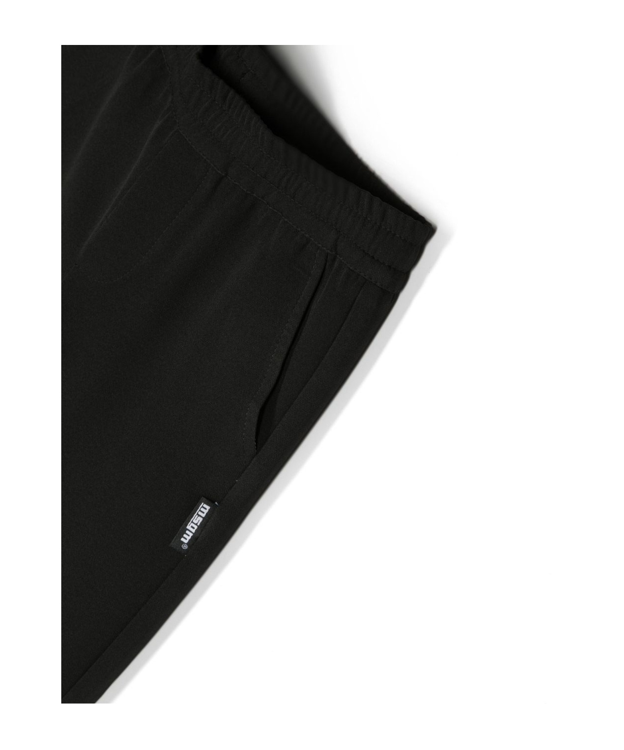 Shop Msgm Logo-patch Straight-leg Trousers In Black