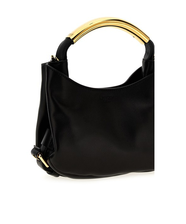 Moschino Logo Detailed Top Handle Bag In Black