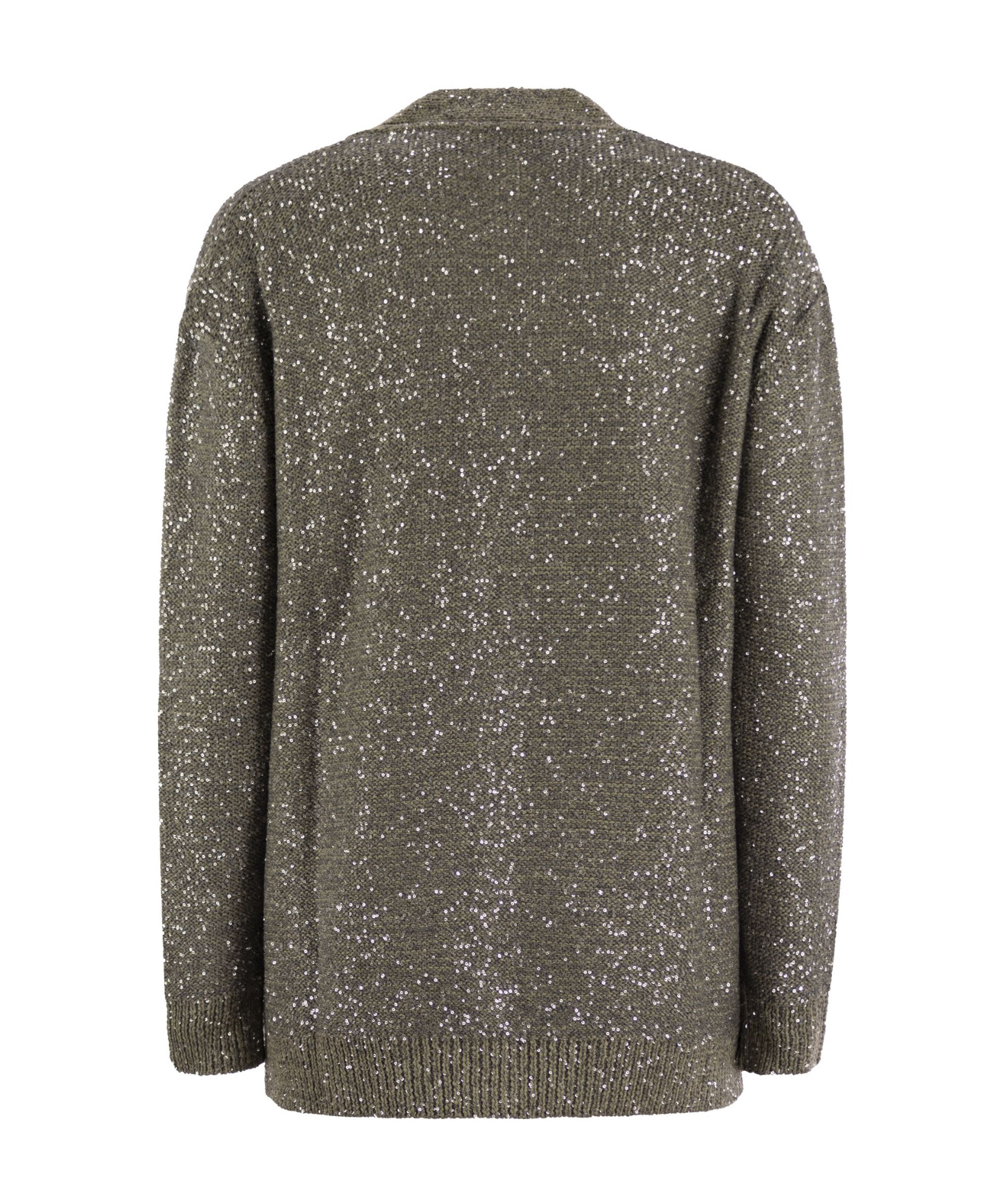 Shop Fabiana Filippi Cotton Knit Cardigan With Sequins In Green