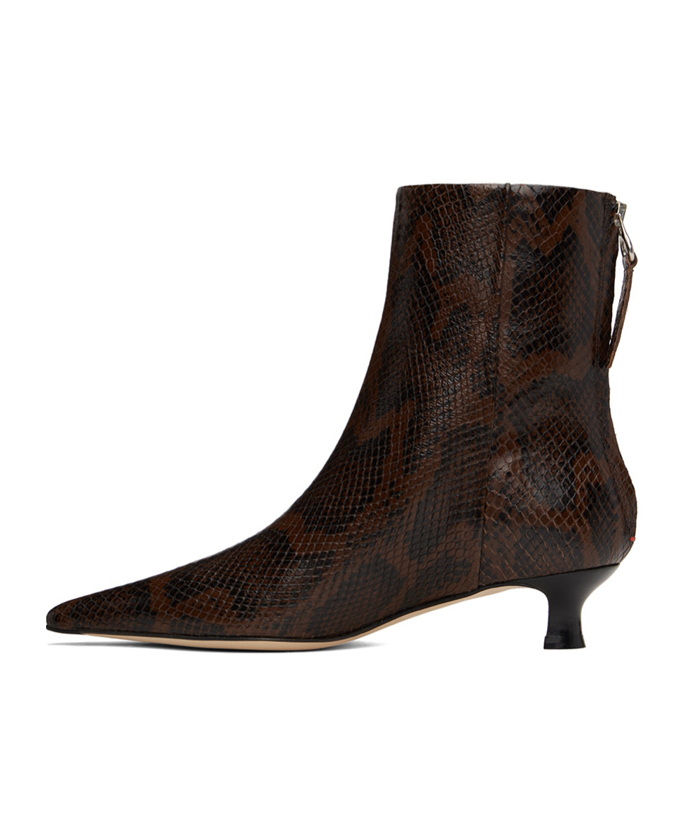 Aeyde Zoe Snake-effect Leather Ankle Boots In Black