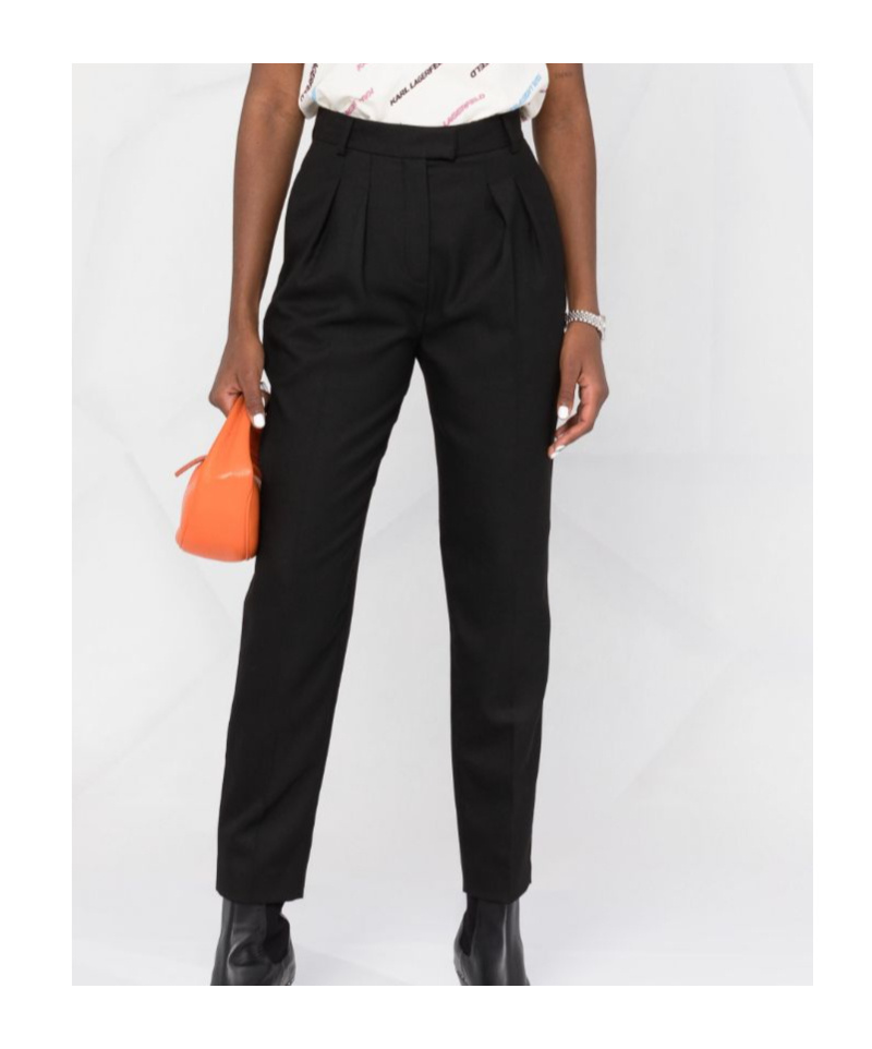 Karl Lagerfeld High-rise Cropped Trousers In Black