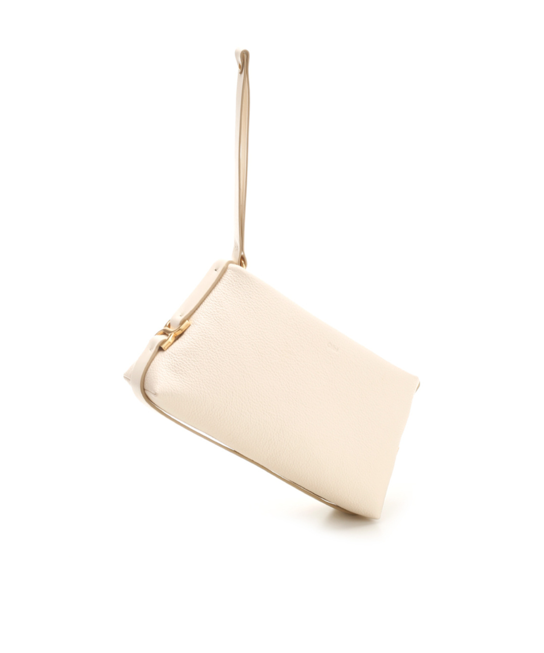 Chloé Marcie Logo Clutch In Nude