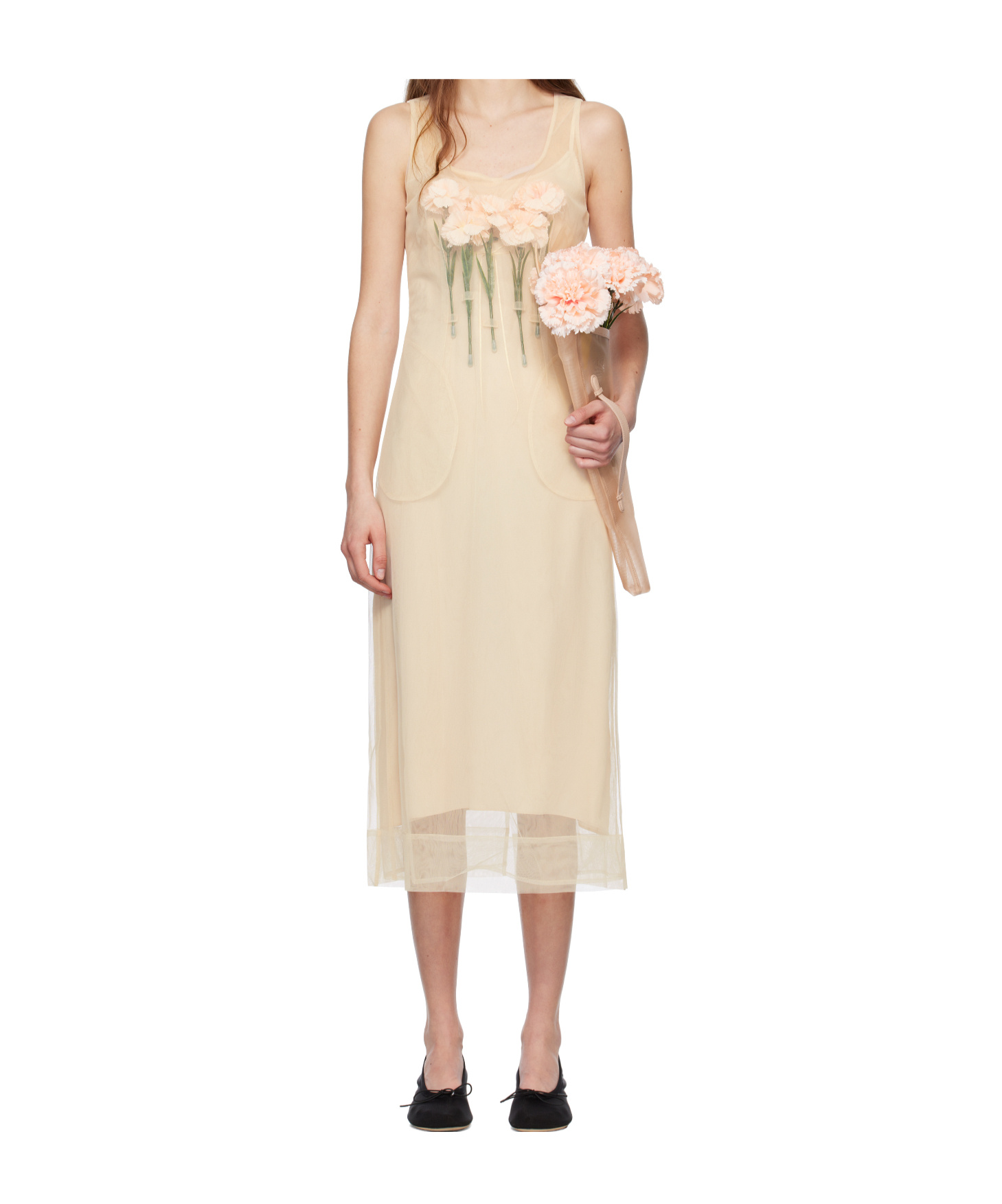 Simone Rocha Carnation Dart Dress In Neutral