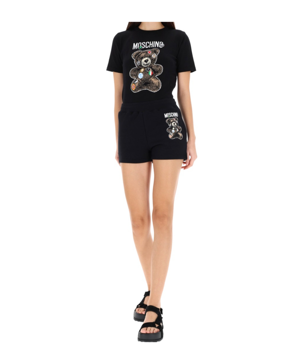 Moschino Shorts With "teddy" Print In Black