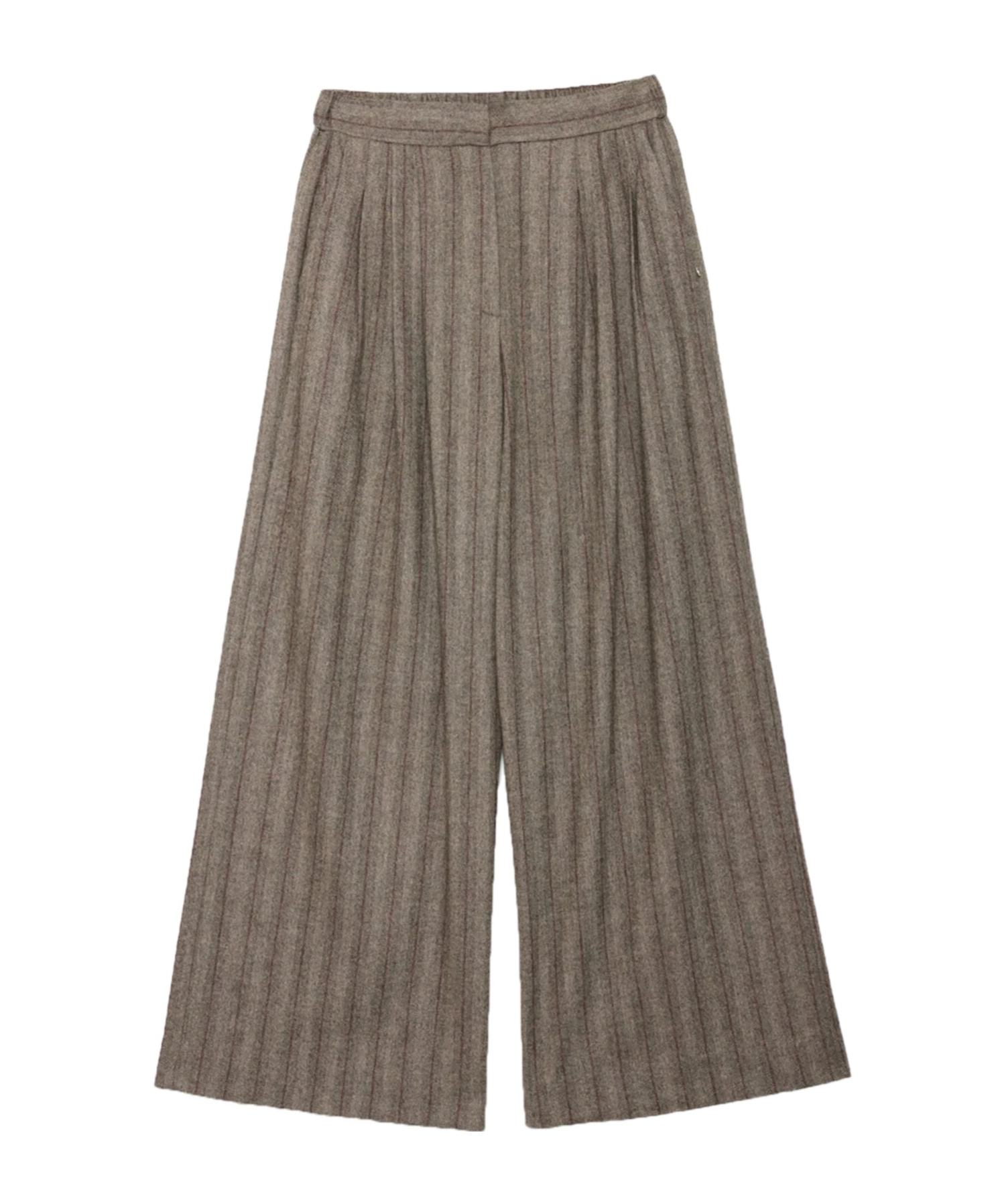 Ottod'ame Pinstripe Wide-leg Casual Pants In Gray