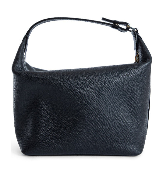 Valextra Zipper Shoulder Bag In Black