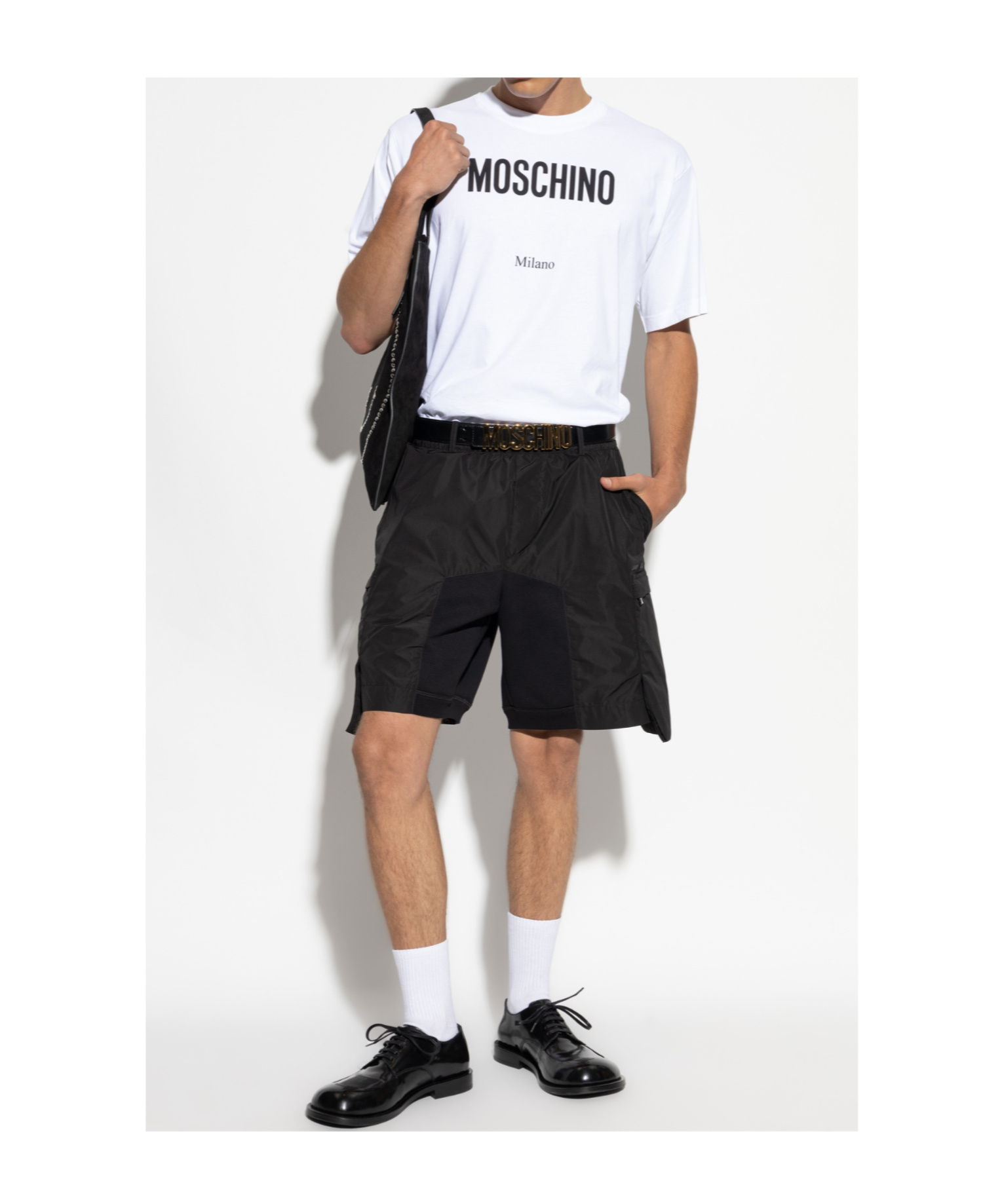 Moschino Cotton T-shirt With Contrasting Logo Detail In White
