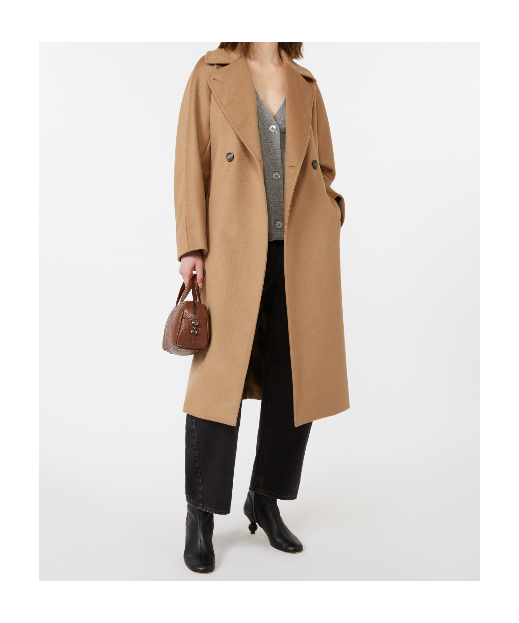 Weekend Max Mara Double-breasted Wool Mid-length Coat In Multi