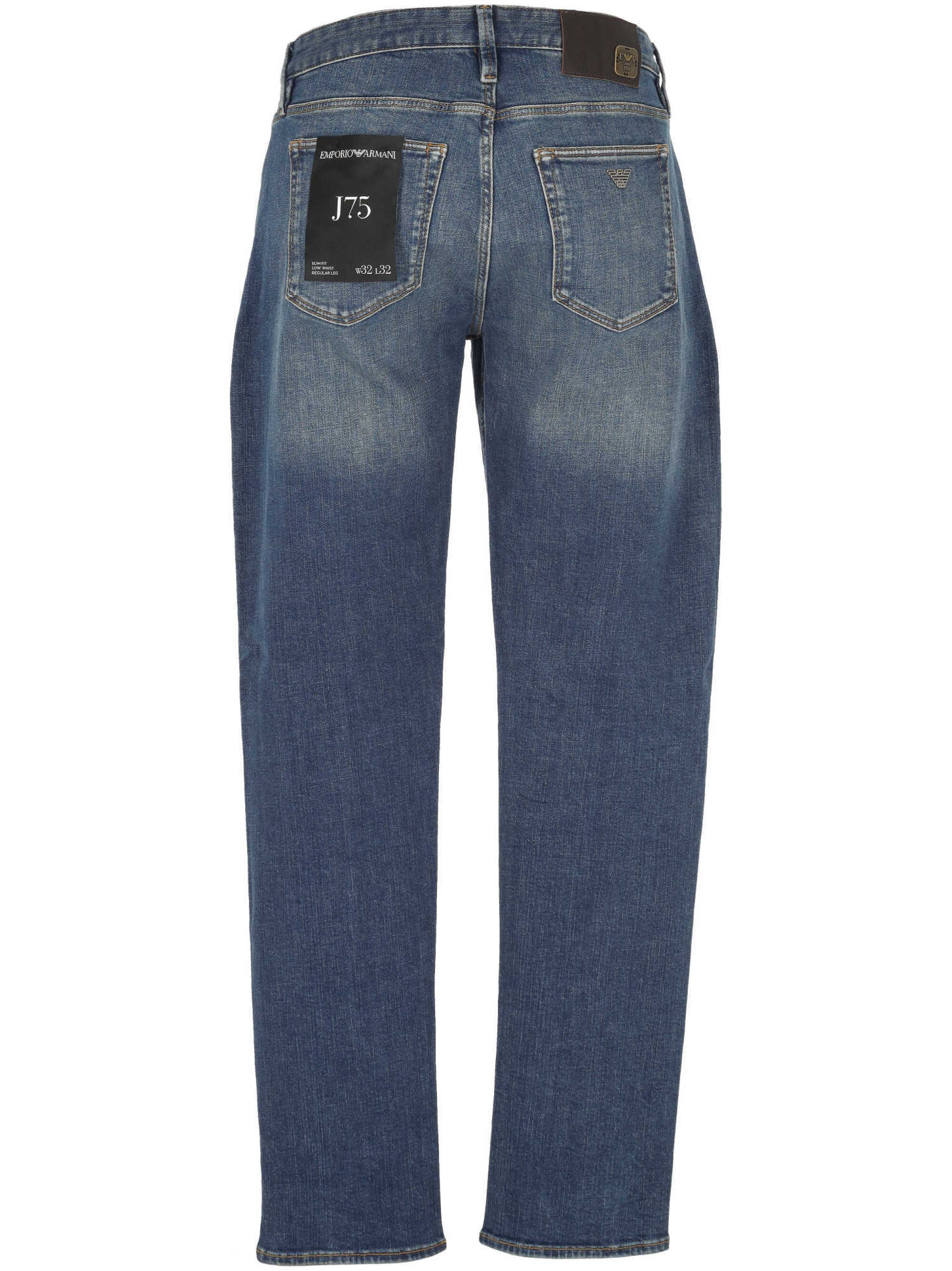 Emporio Armani Denim Trousers With Belt Loops In Blue