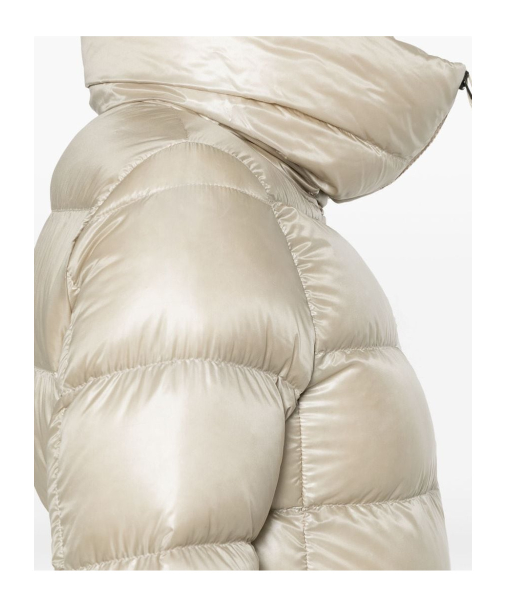 Herno Belted Short Down Jacket In Nude