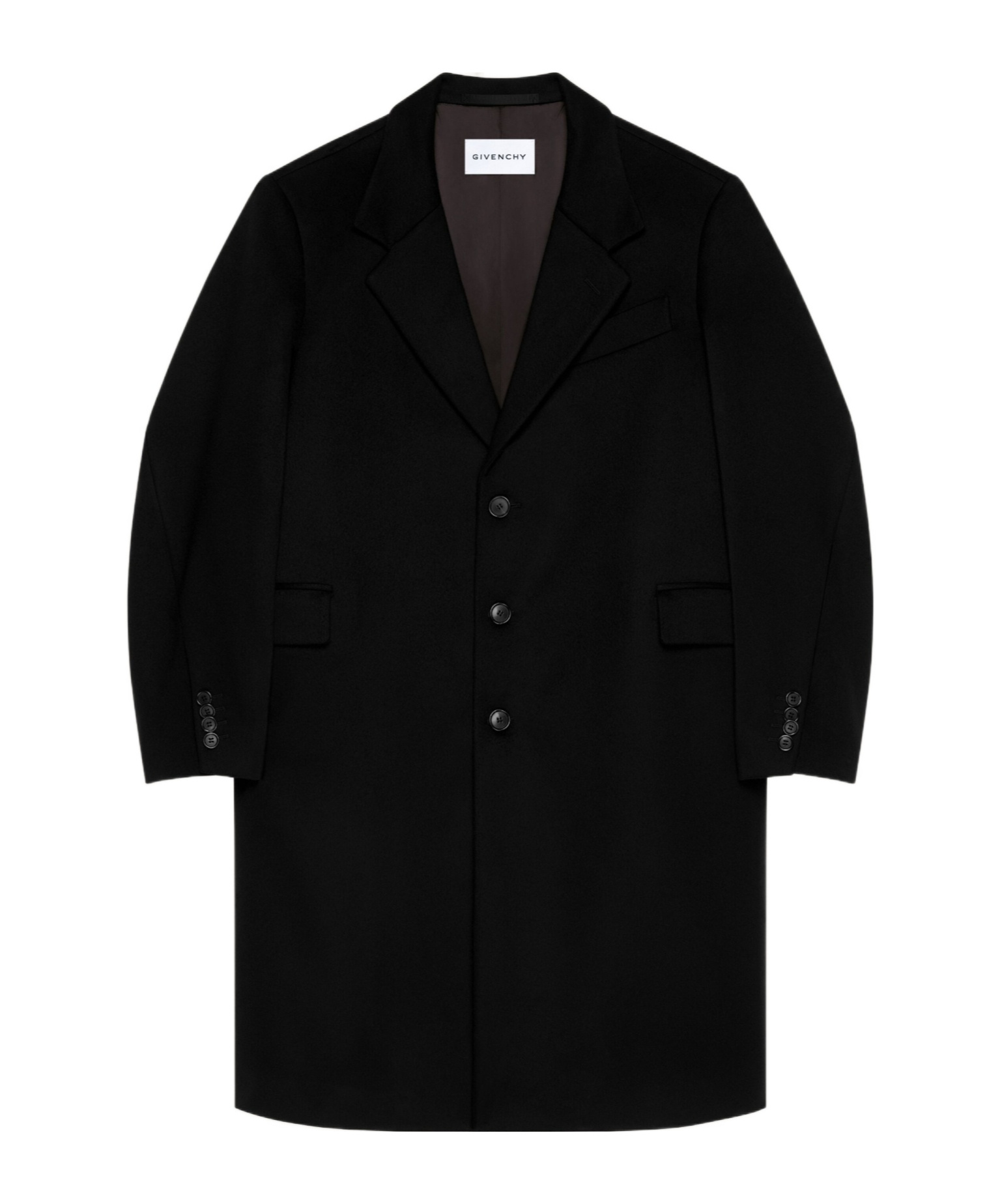 Givenchy Wool-blend Couture Seam Coat In Black