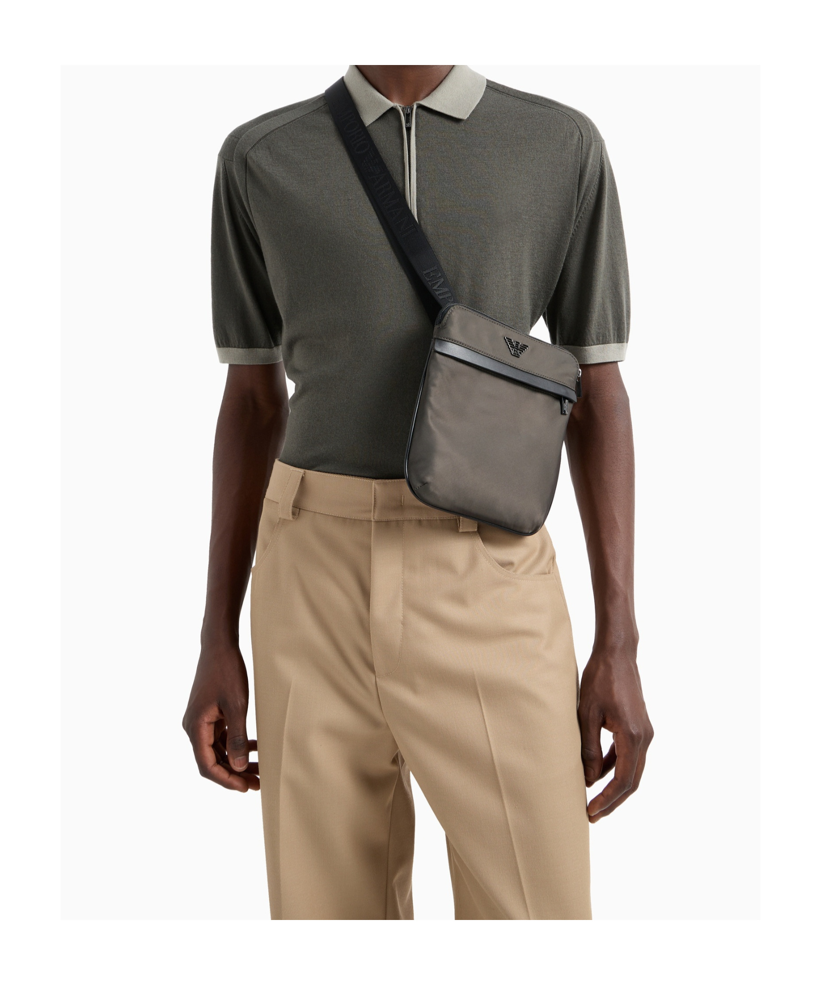 Emporio Armani Adjustable Shoulder Straps For Messenger Bag In Black