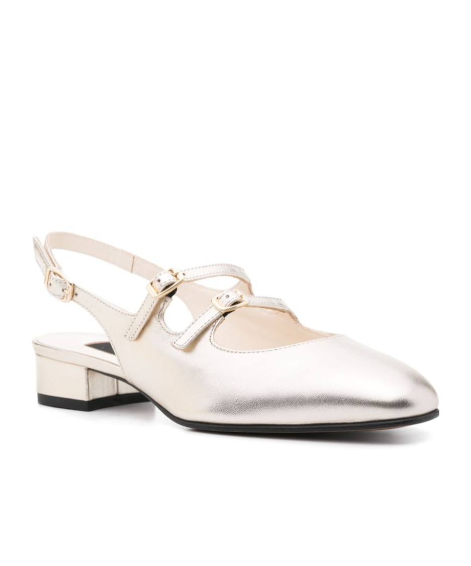 Carel Paris Peche Laminated Leather Ballets In White
